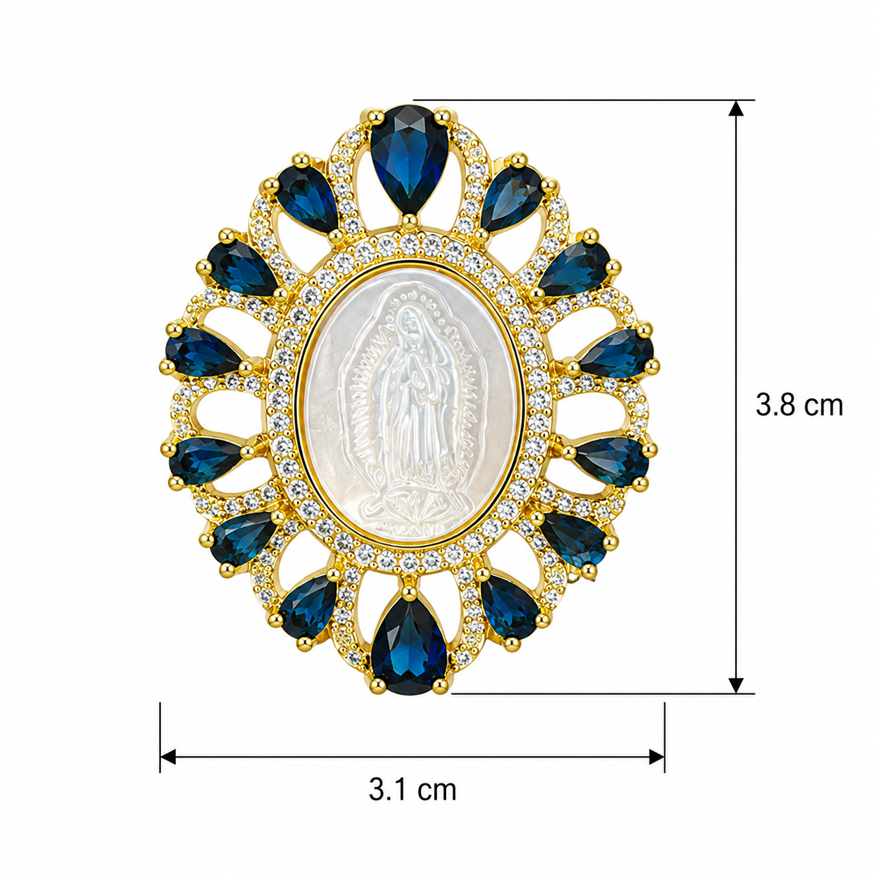 Virgin Mary Crystal Car Vent Clip