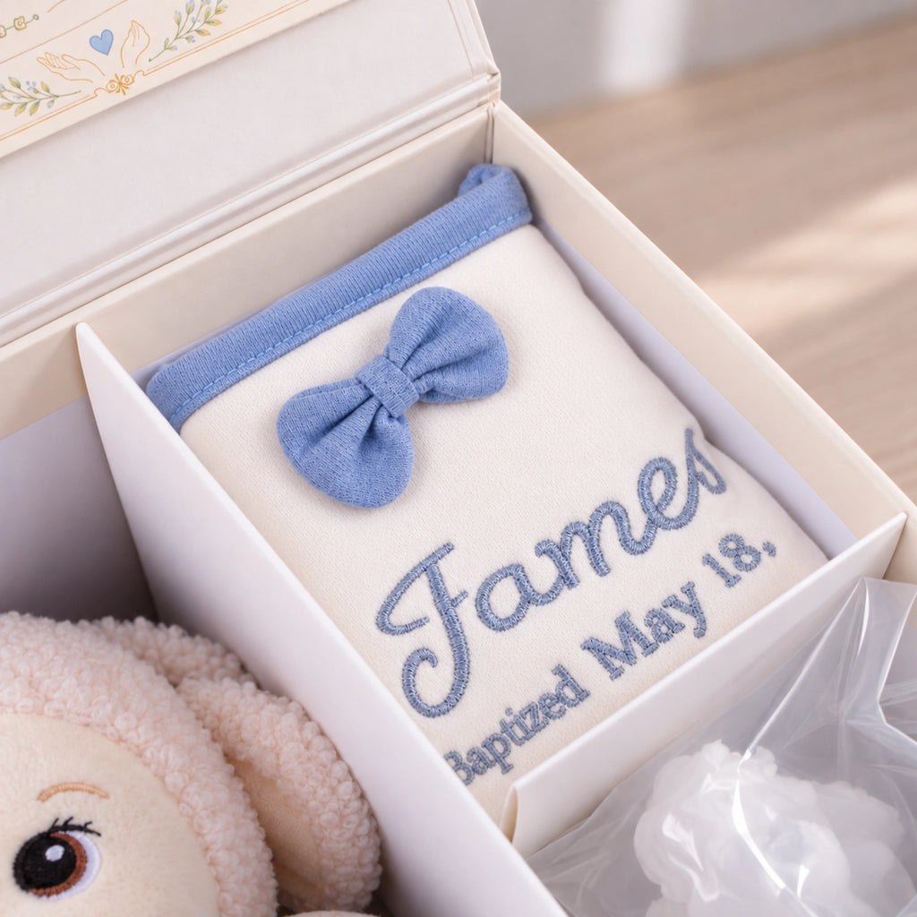 Premium Personalized Baptism Lamb Gift Set