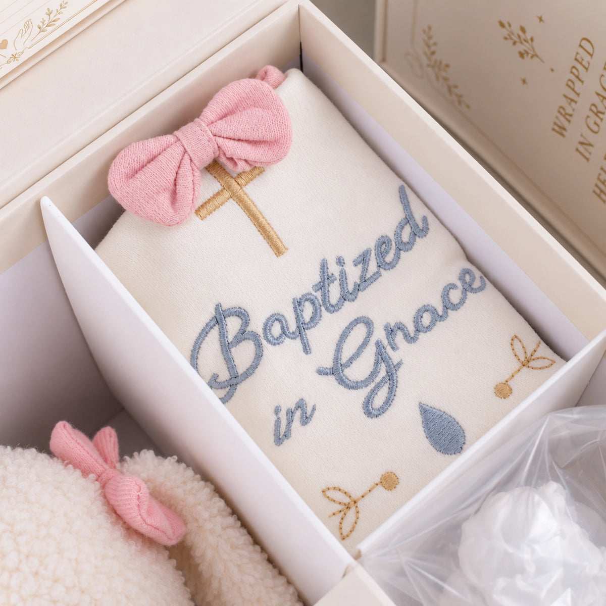 Premium Personalized Baptism Lamb Gift Set