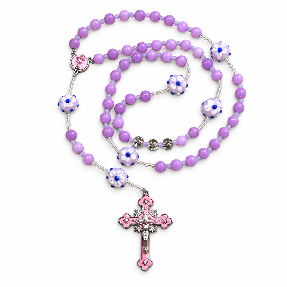 Lavender Floral Catholic Rosary