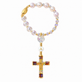 Pink Personalized Steering Wheel Rosary