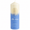 Personalisierte Taufkerze Regenbogen Dusty Blue