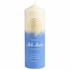 Personalisierte Taufkerze Regenbogen Dusty Blue