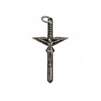 Colgante de crucifijo de espada en tono plateado antiguo | AS-SC-036