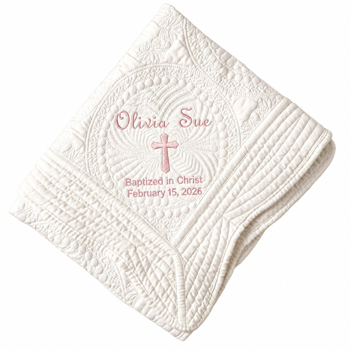 Personalized Embroidered Christening Baby Blanket