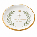 Wedding Ring Dish – Scalloped Gold Rim Jewelry Tray
