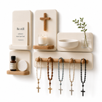 Prayer Corner Home Decor Set | Christian Faith & Meditation Display for Baptism Gifts, Prayer Space & Spiritual Reflection