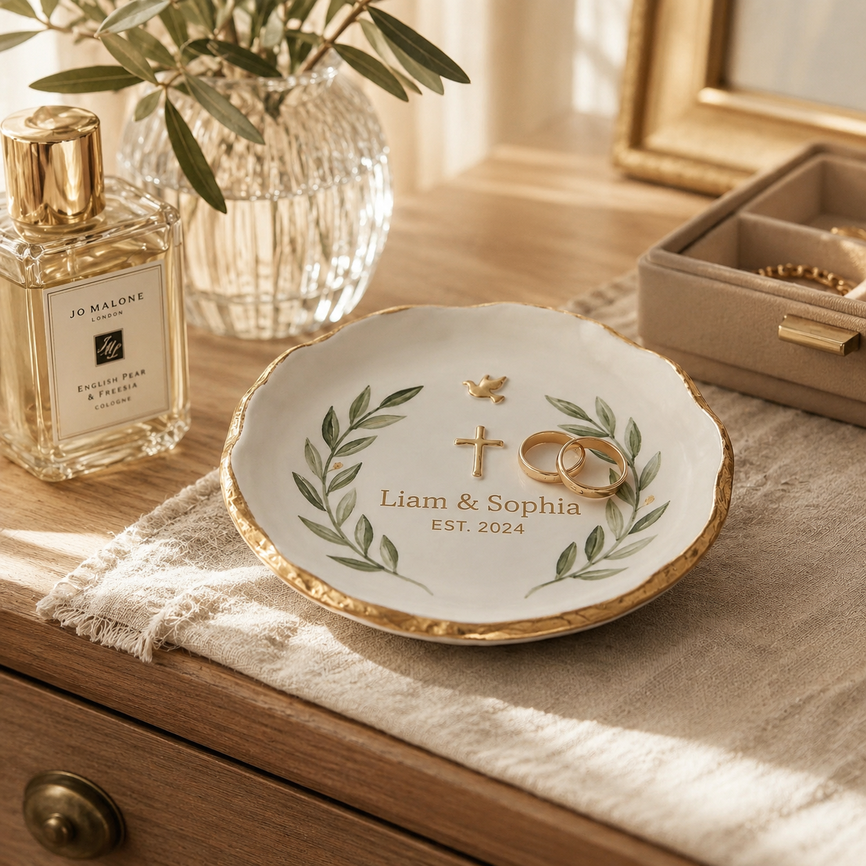 Personalized Wedding Ring Dish
