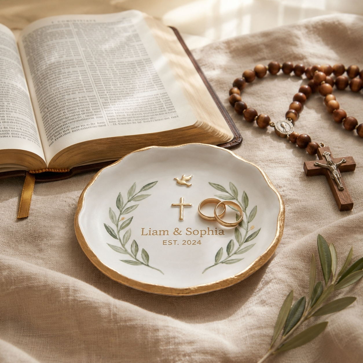 Personalized Wedding Ring Dish