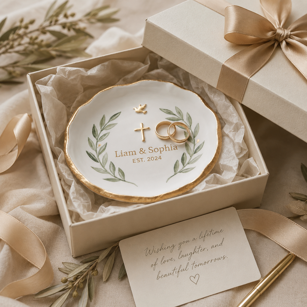 Personalized Wedding Ring Dish