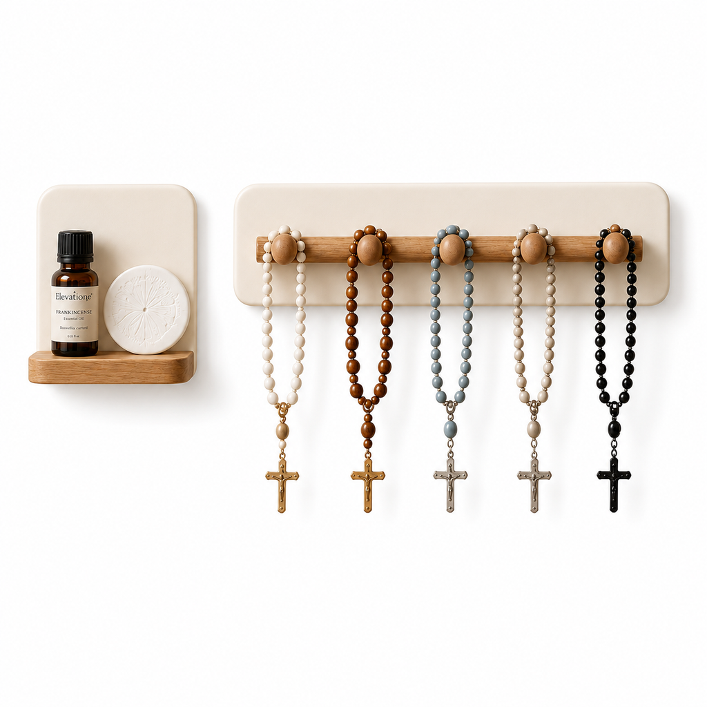 Prayer Corner Home Decor Set | Christian Faith & Meditation Display for Baptism Gifts, Prayer Space & Spiritual Reflection