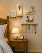 Prayer Corner Home Decor Set | Christian Faith & Meditation Display for Baptism Gifts, Prayer Space & Spiritual Reflection