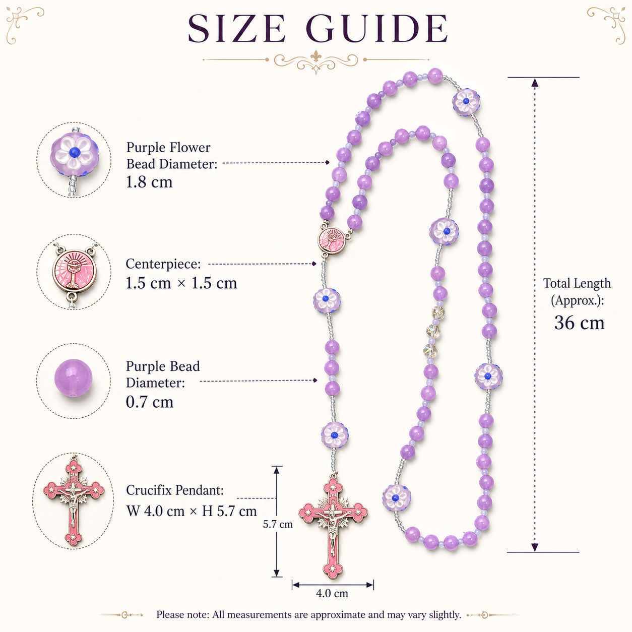 Lavender Floral Catholic Rosary