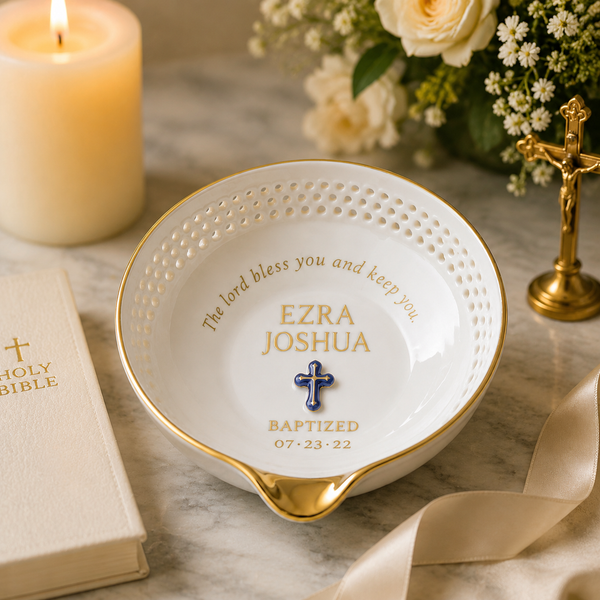 Personalized Porcelain Holy Water Bowl