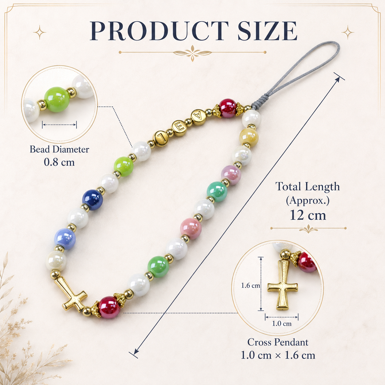 Crystal Catholic Phone Charm