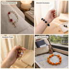 Hand wearing a colorful Catholic prayer bracelet with cross charm, showing a modern way to carry faith and prayer throughout the day.