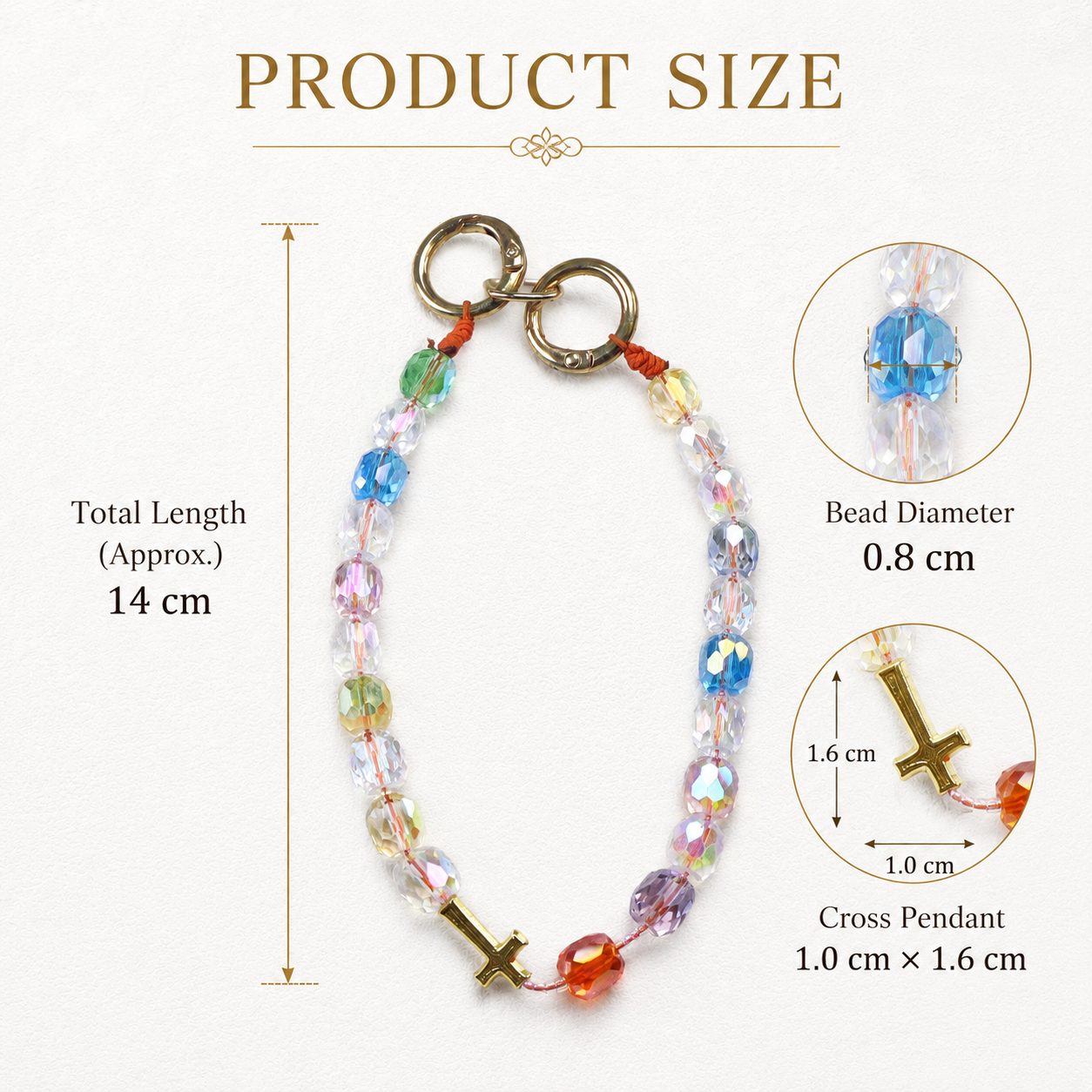 Crystal Catholic Phone Charm