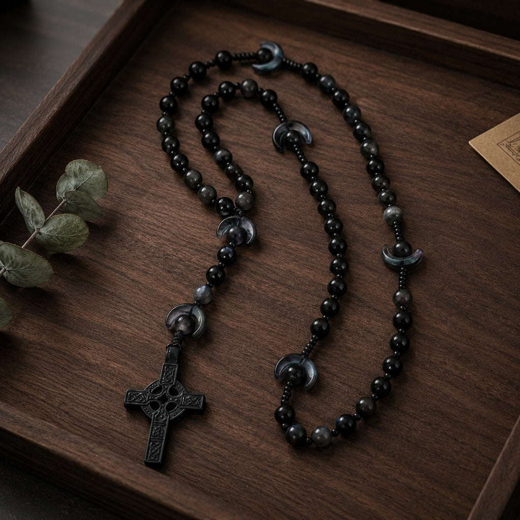 Men’s Black Catholic Wedding Rosary, Groom Rosary, Catholic Groom Gift, Black Prayer Beads, Wedding Keepsake