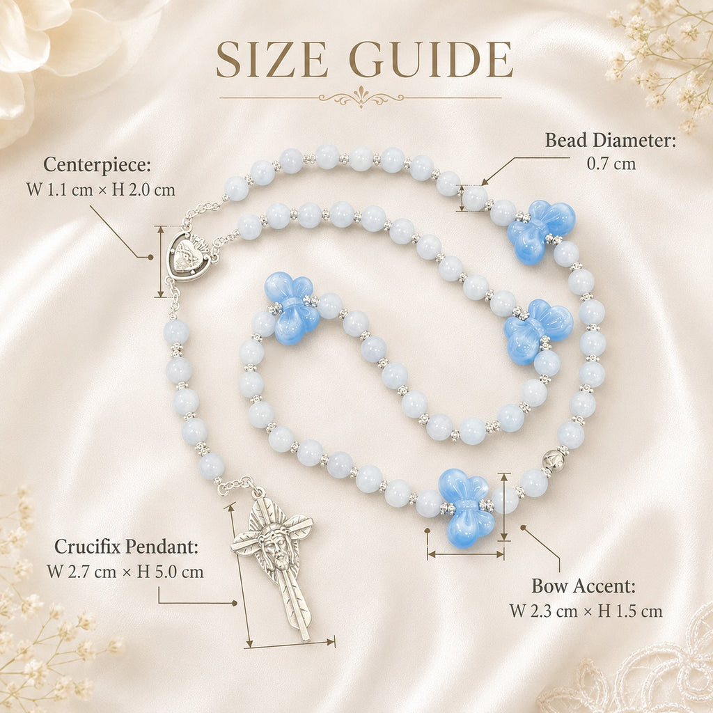 Something Blue Catholic Wedding Rosary, Bridal Bouquet Rosary, Blue Prayer Beads, Bride Gift, Marriage Keepsake