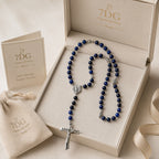 Something Blue Catholic Wedding Rosary, Blue Bridal Rosary, Groom Prayer Beads, Silver Crucifix, Marriage Keepsake