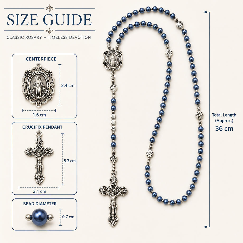 Blue Pearl Catholic Rosary