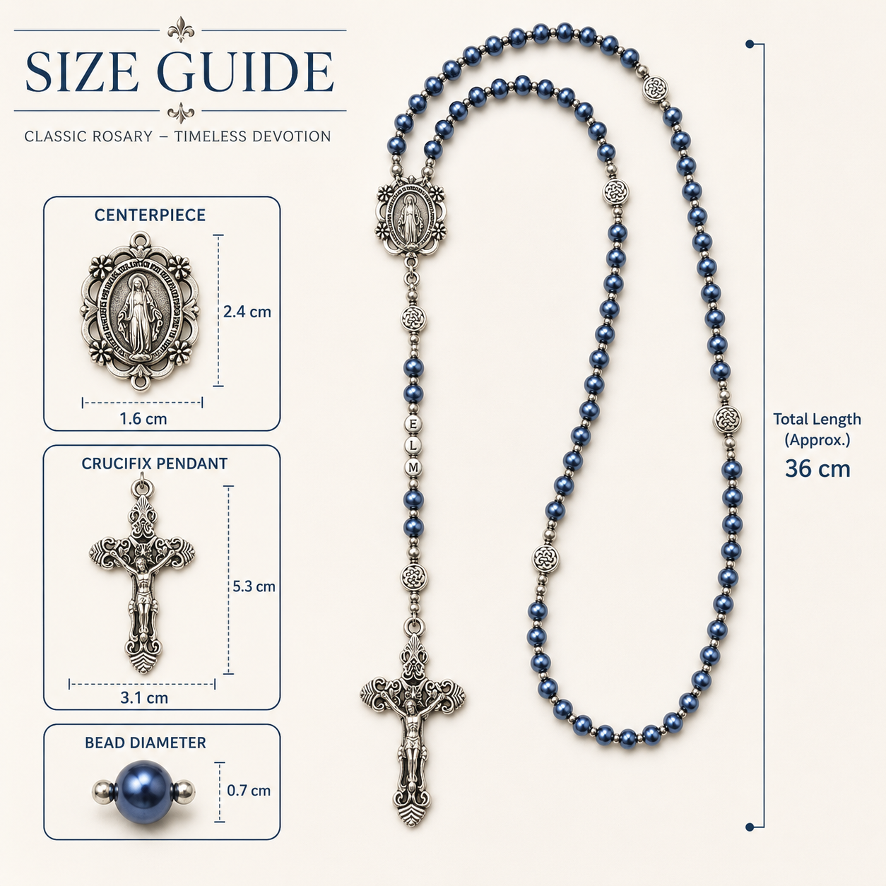 Blue Pearl Catholic Rosary