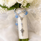Something Blue Catholic Wedding Rosary, Bridal Bouquet Rosary, Blue Prayer Beads, Bride Gift, Marriage Keepsake