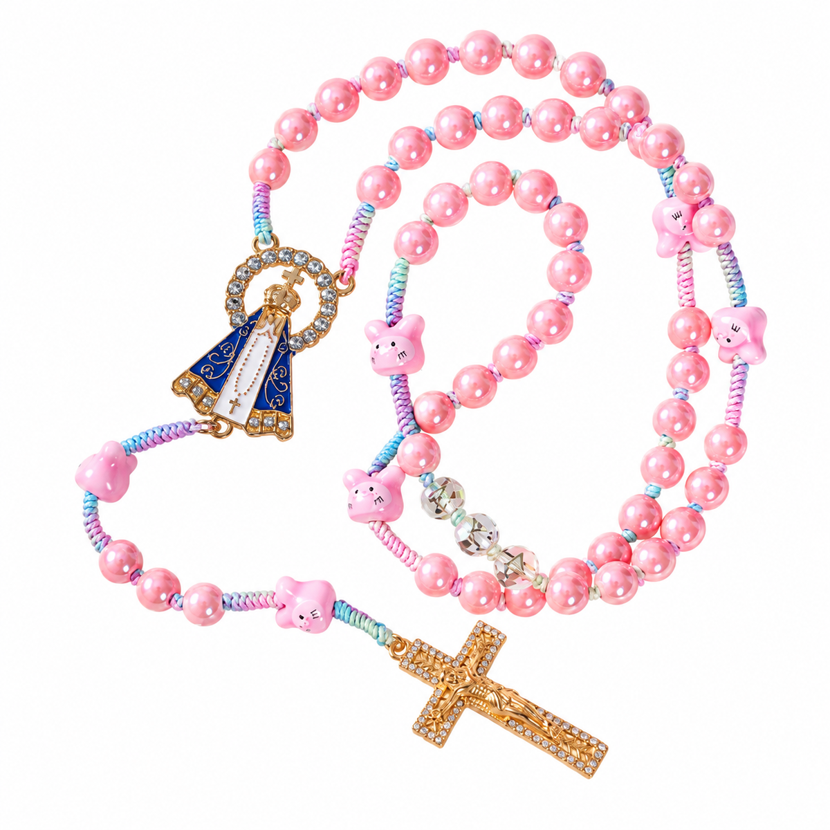 Pink Bunny Catholic Rosary
