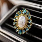 Catholic car air vent clip featuring Virgin Mary and cross-inspired designs, a meaningful religious car decor accessory for drivers