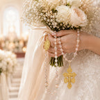 Catholic Wedding Rosary Pearl Bridal Bouquet Rosary for Bride Religious Wedding Gift Prayer Beads Keepsake