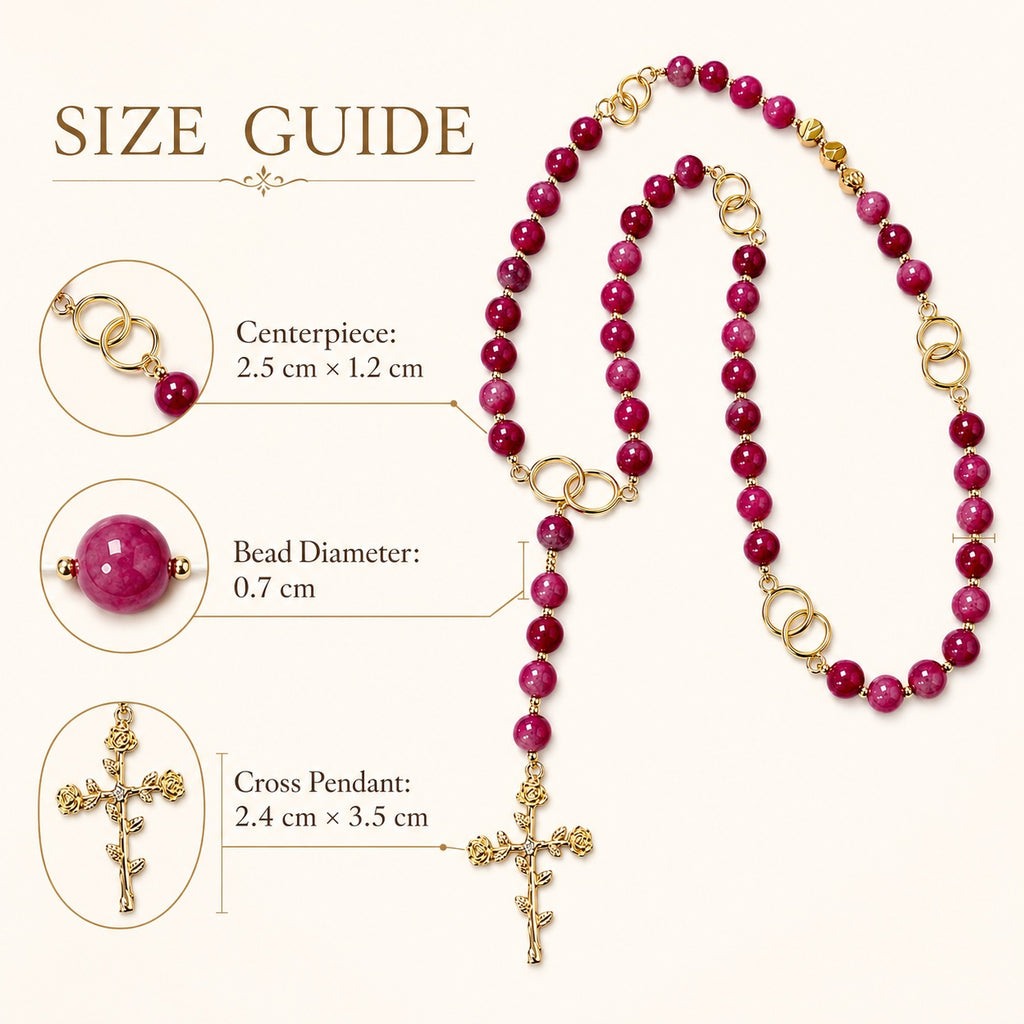 Natural Stone Catholic Rosary for Women, Handmade Gemstone Rosary Beads, Elegant Prayer Beads, Feminine Christian Faith Gift
