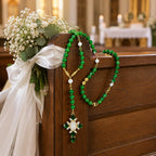Emerald Green Catholic Wedding Rosary, Bridal Bouquet Rosary, Bride Prayer Beads, Religious Wedding Gift, Marriage Keepsake