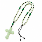Rosario católico de jade verde