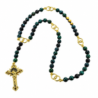 St. Joseph Rosenkranz aus grünem Stein