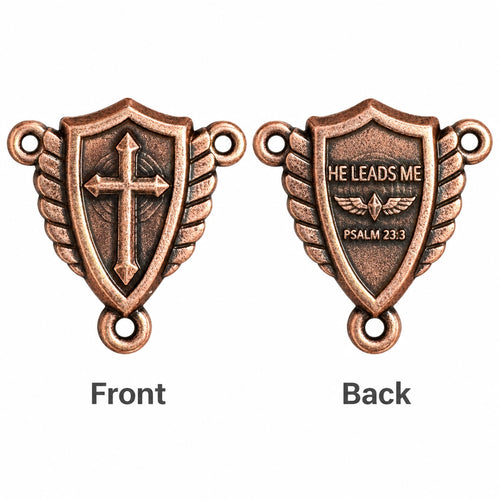 Winged Cross & Shield Rosary Component Set ｜AC-WS-033