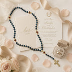 Catholic Wedding Rosary, Bridal Bouquet Rosary, Something Blue Wedding Gift, Personalized Marriage Keepsake, Bridal Prayer Beads