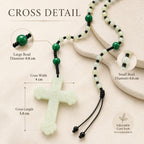 Catholic Wedding Rosary for Groom, Green Jade Style Prayer Beads, Men’s Religious Wedding Gift, Marriage Blessing Keepsake