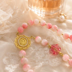 Pink Bridal Rosary, Catholic Wedding Rosary, Bride Gift, Virgin Mary Rosary, Bridal Bouquet Prayer Beads