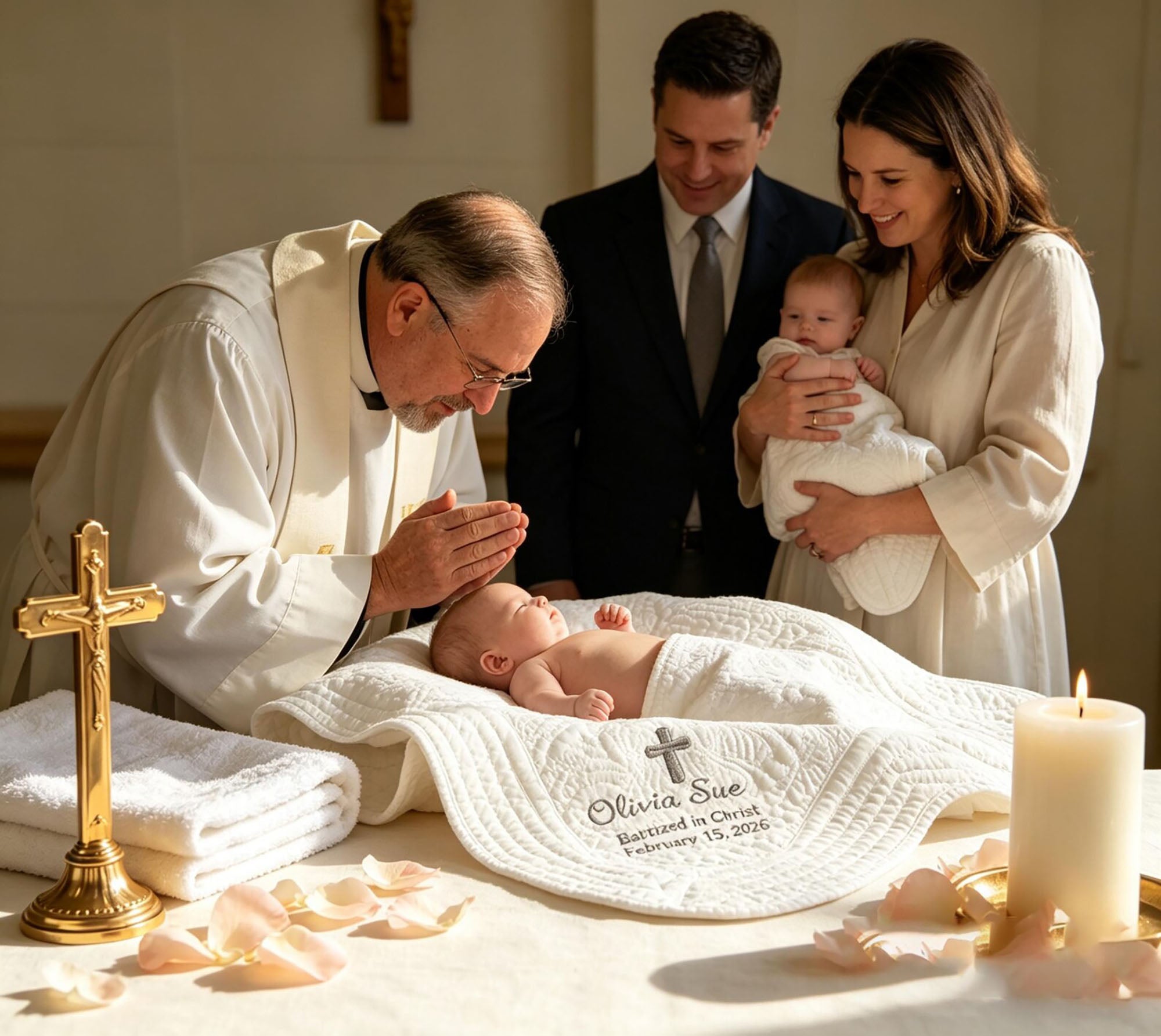 Custom Baby Christening Blanket