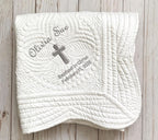 Personalized Embroidered Baby Blanket | Baptism & Christening Keepsake Gift for Newborn Baby Boy & Girl