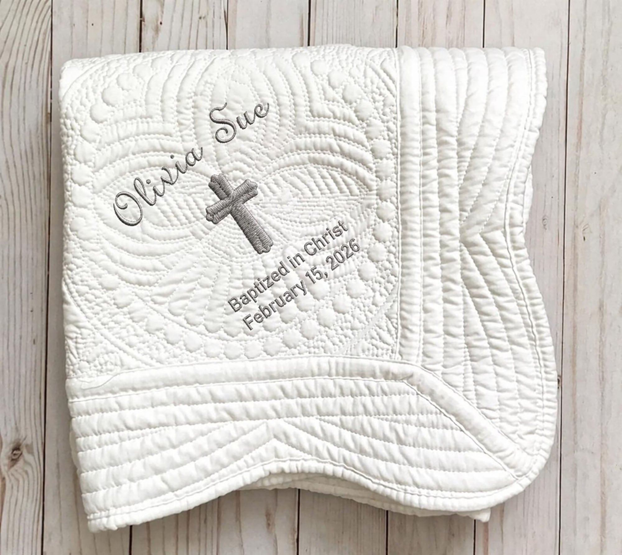 Custom Baby Christening Blanket