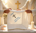Personalized baptism blanket embroidered baby name date christening keepsake heirloom