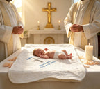 Personalized Embroidered Baby Blanket | Baptism & Christening Keepsake Gift for Newborn Baby Boy & Girl