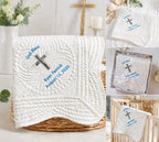 Personalized Embroidered Baby Blanket | Baptism & Christening Keepsake Gift for Newborn Baby Boy & Girl