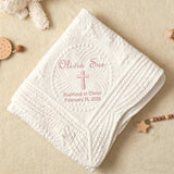 Personalized Embroidered Baby Blanket,Custom Baby Blanket for Baptism,Christening Keepsake,Baptism Gift