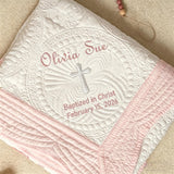 Personalized Embroidered Baby Blanket,Custom Baby Blanket for Baptism,Christening Keepsake,Baptism Gift