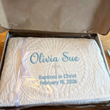 Personalized Embroidered Baby Blanket,Custom Baby Blanket for Baptism,Christening Keepsake,Baptism Gift