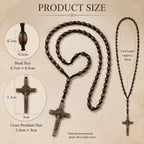 Men's Olive Wood Catholic Rosary, Handmade Prayer Beads with Crucifix, Traditional Christian Gift for Men
