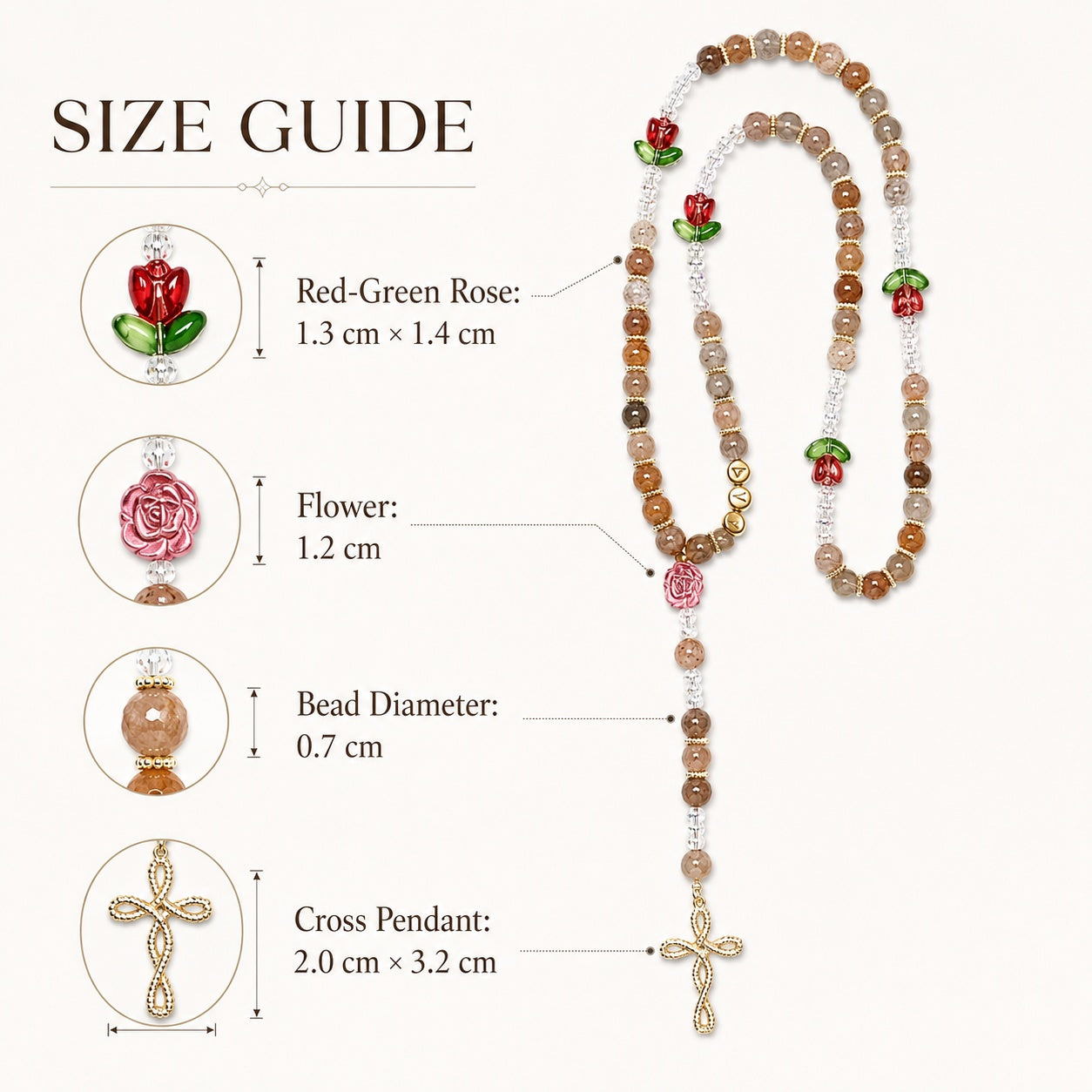 Natural Stone Catholic Rosary for Women, Handmade Flower Rosary Beads, Personalized Prayer Beads, Christian Faith Gift for Her