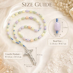 Pastel Bridal Bouquet Rosary, Catholic Wedding Rosary, Bride Gift, Wedding Prayer Beads, Silver Crucifix